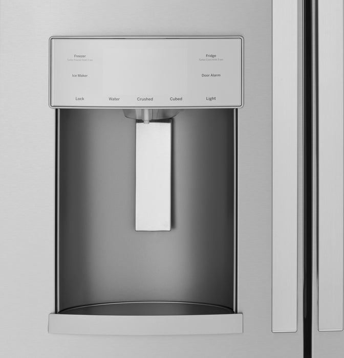 GE ENERGY STAR 22.1 Cu. Ft. Counter-Depth Fingerprint Resistant French-Door Refrigerator GYE22GYNFS - FAMSA Furniture (TX)