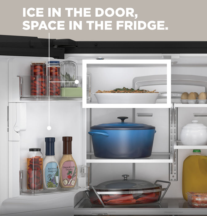 GE ENERGY STAR 22.1 Cu. Ft. Counter-Depth Fingerprint Resistant French-Door Refrigerator GYE22GYNFS - FAMSA Furniture (TX)