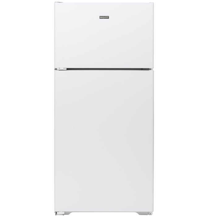 Hotpoint® ENERGY STAR® 15.6 Cu. Ft. Recessed Handle Top-Freezer Refrigerator HPE16BTNLWW