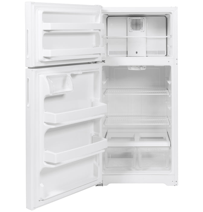 Hotpoint® ENERGY STAR® 15.6 Cu. Ft. Recessed Handle Top-Freezer Refrigerator HPE16BTNLWW