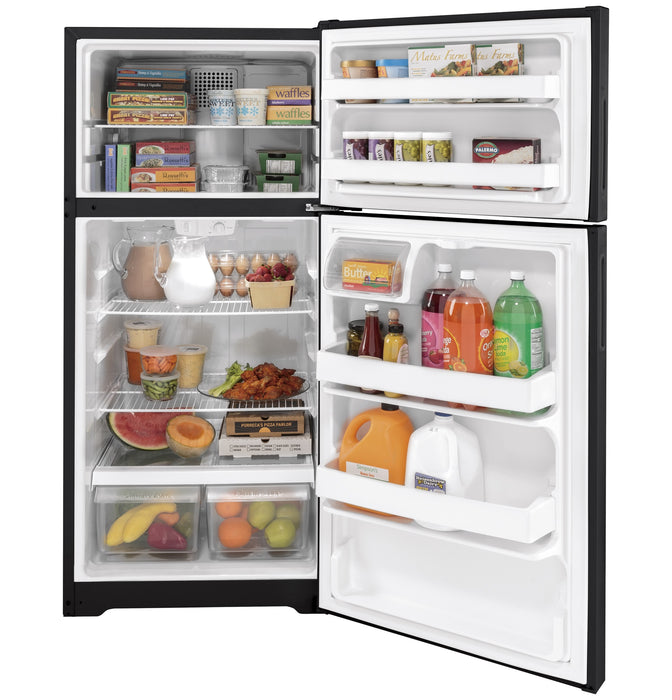 Hotpoint® 15.6 Cu. Ft. Recessed Handle Top-Freezer Refrigerator HPS16BTNRBB