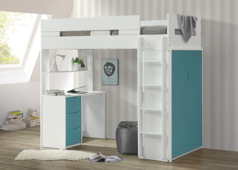 Nerice Twin Loft Bed w/Desk & Wardrobe - Image 7