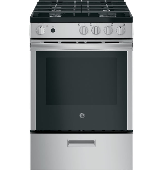 GE® 24"  Steam Clean Free-Standing/Slide-in Gas Range JGAS640RMSS - FAMSA Furniture (TX)