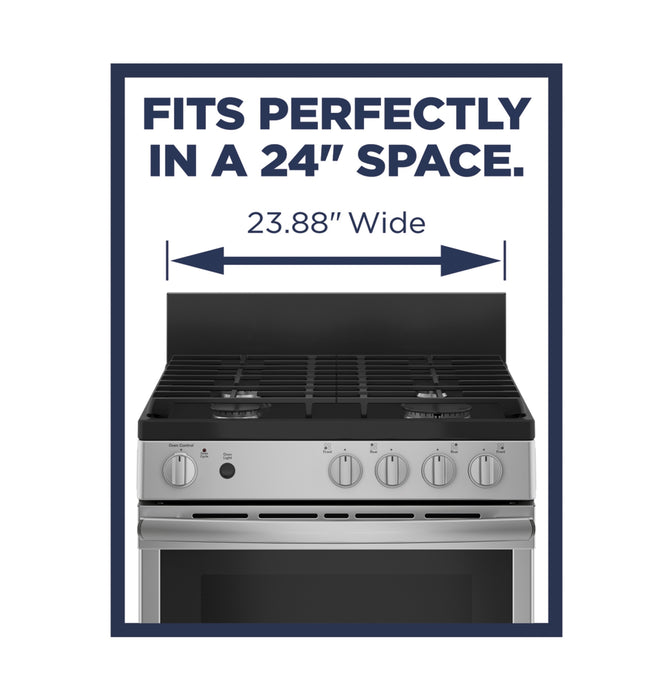 GE® 24"  Steam Clean Free-Standing/Slide-in Gas Range JGAS640RMSS - FAMSA Furniture (TX)