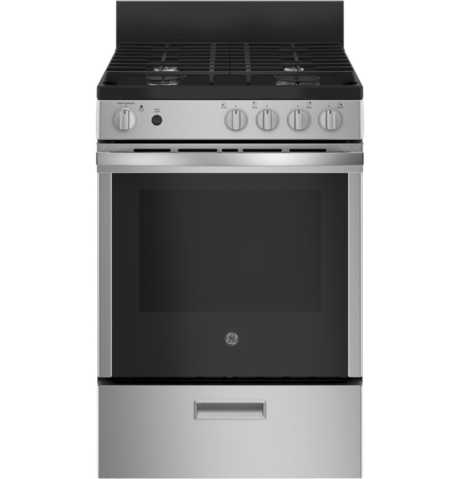 GE® 24"  Steam Clean Free-Standing/Slide-in Gas Range JGAS640RMSS - FAMSA Furniture (TX)