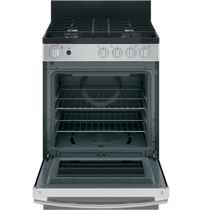 GE® 24"  Steam Clean Free-Standing/Slide-in Gas Range JGAS640RMSS - FAMSA Furniture (TX)