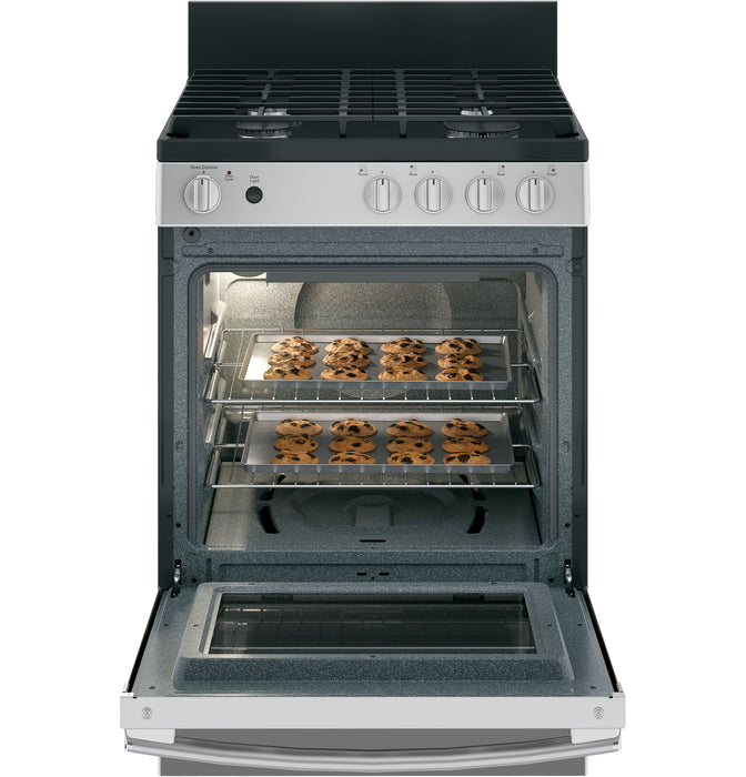 GE® 24"  Steam Clean Free-Standing/Slide-in Gas Range JGAS640RMSS - FAMSA Furniture (TX)