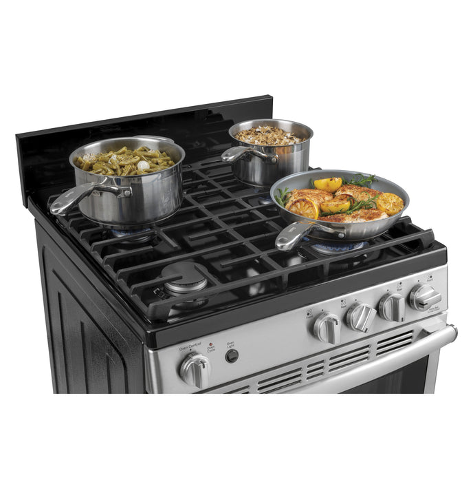 GE® 24"  Steam Clean Free-Standing/Slide-in Gas Range JGAS640RMSS - FAMSA Furniture (TX)