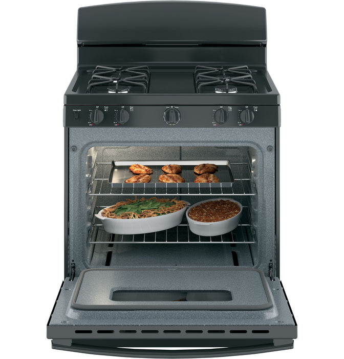 GE® 30" Free-Standing Front Control Gas Range JGBS10DEMBB
