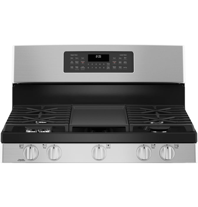 GE 30" Free-Standing Gas Double Oven Convection Range JGBS86SPSS