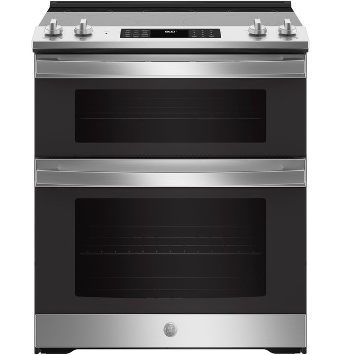 GE 30" Slide-In Electric Convection Double Oven Range JSS86SPSS - FAMSA Furniture (TX)