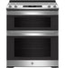 GE 30" Slide-In Electric Convection Double Oven Range JSS86SPSS - FAMSA Furniture (TX)
