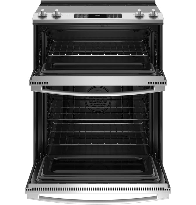 GE 30" Slide-In Electric Convection Double Oven Range JSS86SPSS - FAMSA Furniture (TX)