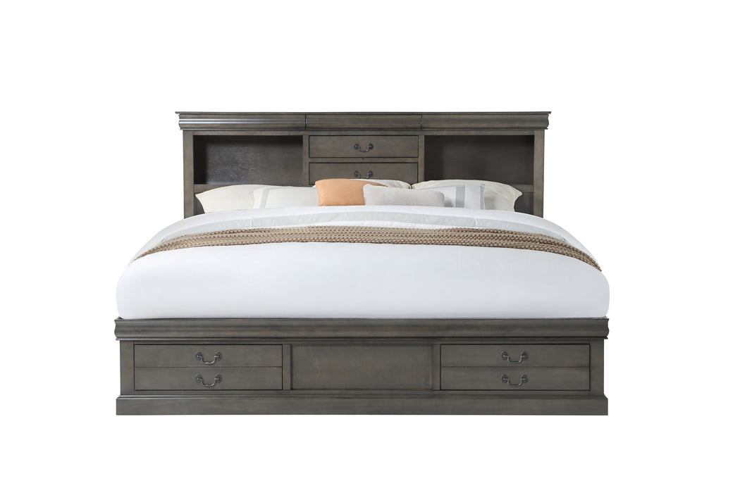Louis Philippe III Queen Bed w/Storage - Image 9
