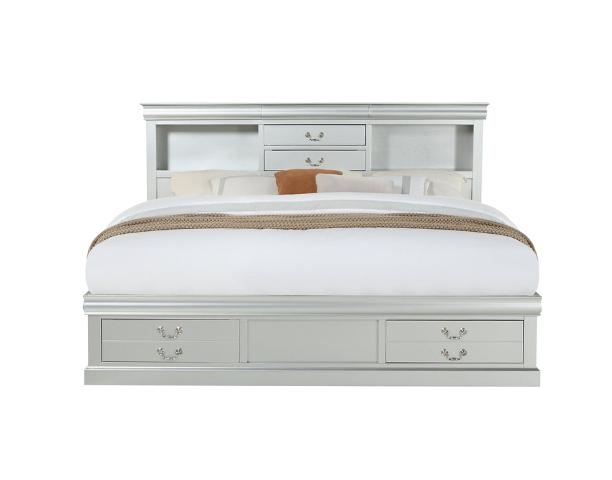 Louis Philippe III Queen Bed w/Storage - Image 9