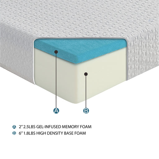 MT-G08T 8" Twin Gel-Infused Memory Foam Mattress image