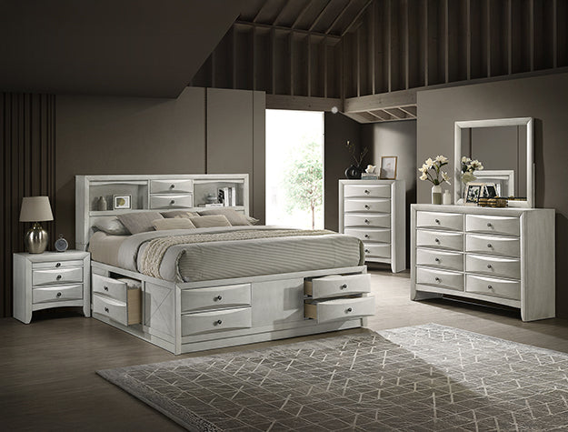 ELY 7PC KING BEDROOM SET WHITE - FAMSA Furniture (TX)
