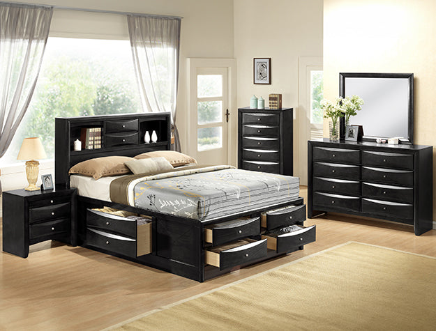 EMY 7PC QUEEN BEDROOM SET BLK - FAMSA Furniture (TX)