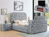 BED Q W/FIREPLACE,TV LIFT GRAY - FAMSA Furniture (TX)