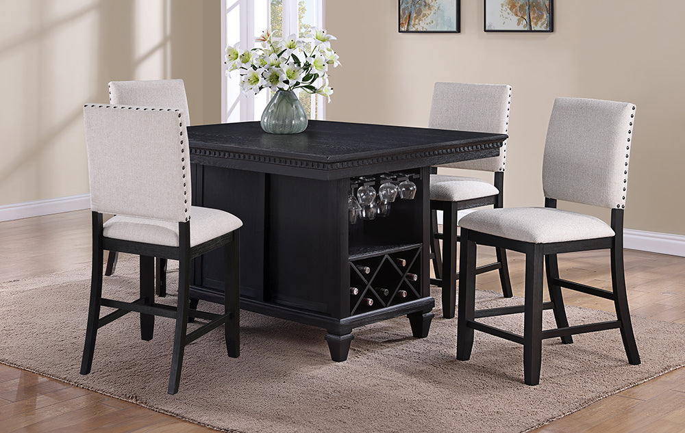 REGENT CT HT DINING 7 PC BLACK - FAMSA Furniture (TX)
