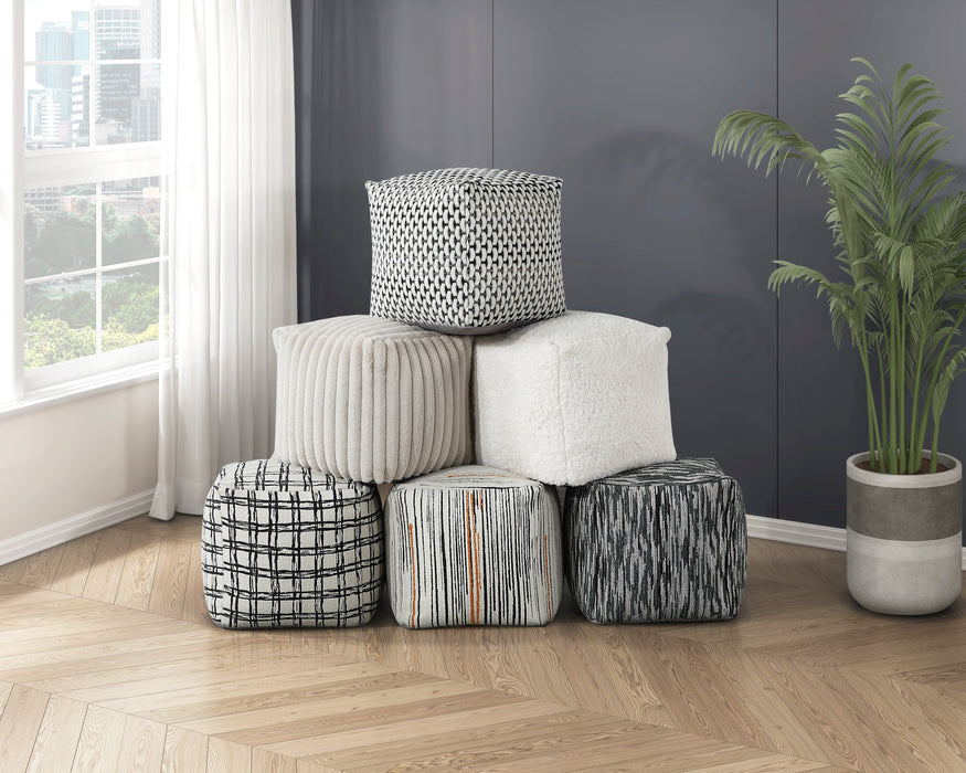 Trent Pouf in Black/Gray/Multi - P31006 - FAMSA Furniture (TX)