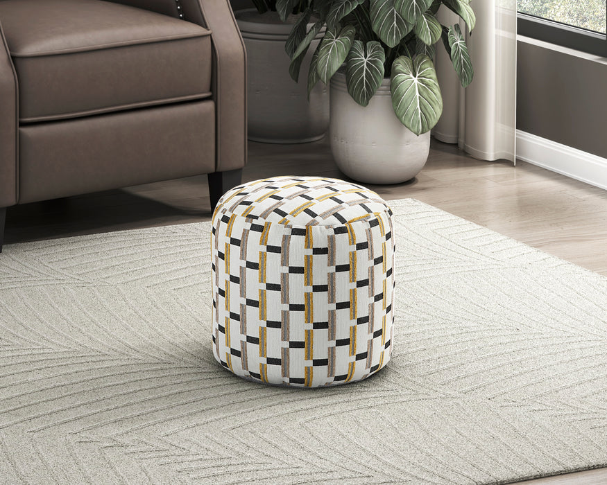 Nantes Pouf in Black/Brown/Multi - P31009 - FAMSA Furniture (TX)