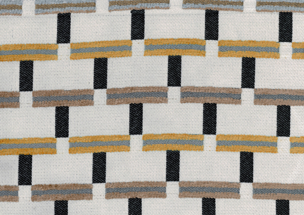 Nantes Pouf in Black/Brown/Multi - P31009 - FAMSA Furniture (TX)