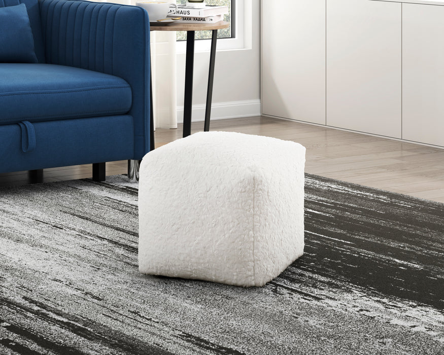Celina Pouf in White - P31011 - FAMSA Furniture (TX)