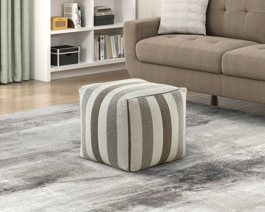 Cravat Pouf in Brown/Gray/Multi - P31012 - FAMSA Furniture (TX)