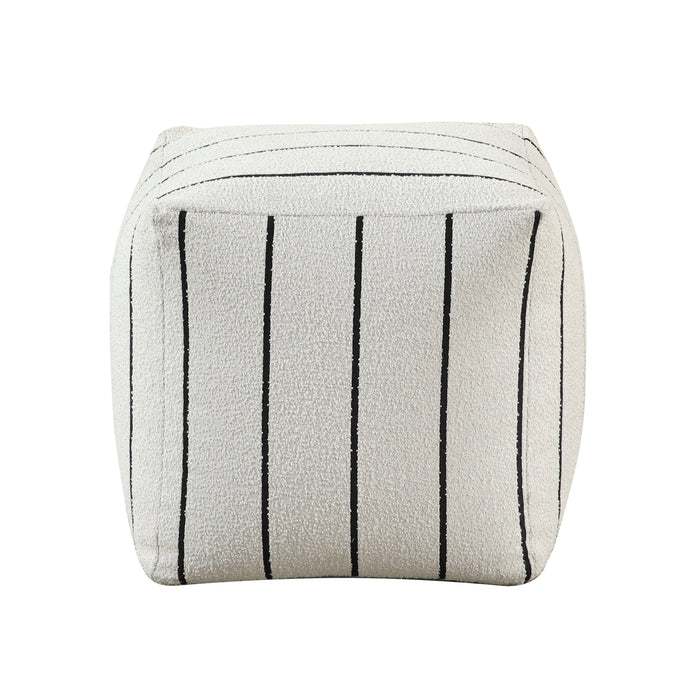 Pewter Pouf in Black/White - P31013 - FAMSA Furniture (TX)