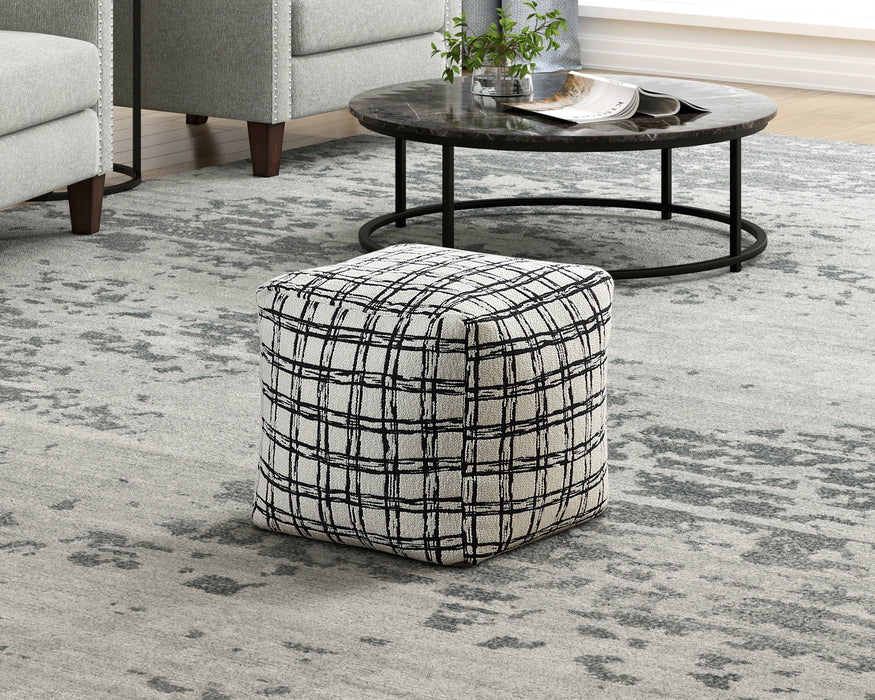 Misty Pouf in Black/White - P31014 - FAMSA Furniture (TX)
