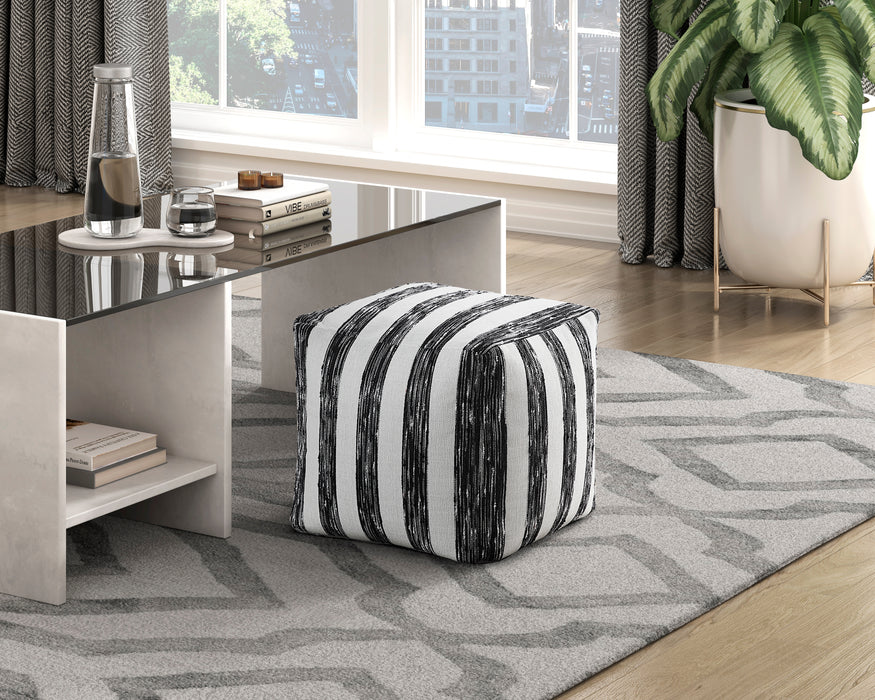 Avril Pouf in Black/White - P31015 - FAMSA Furniture (TX)
