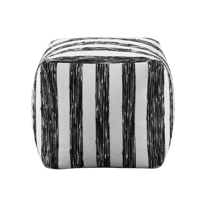 Avril Pouf in Black/White - P31015 - FAMSA Furniture (TX)