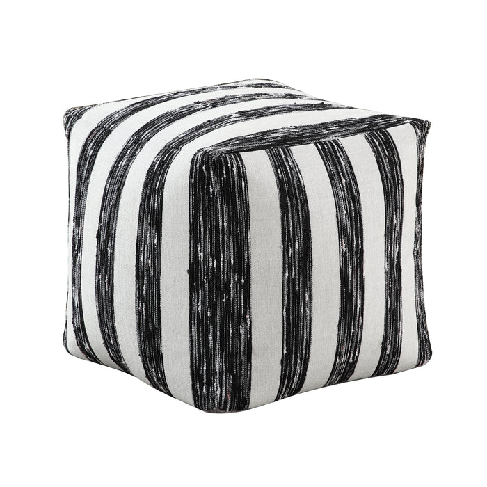 Avril Pouf in Black/White - P31015 - FAMSA Furniture (TX)