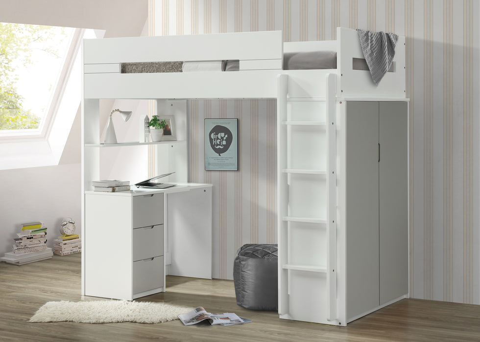 Nerice Twin Loft Bed w/Desk & Wardrobe - Image 7