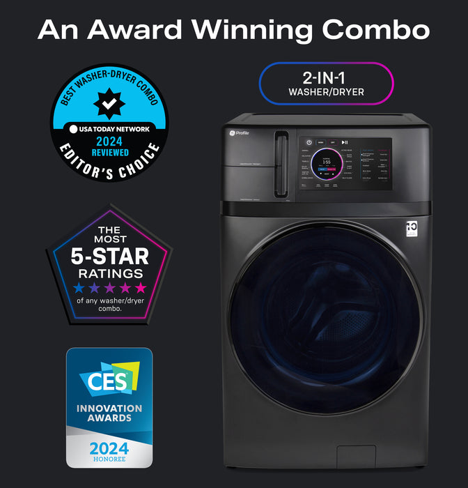 GE Profile ENERGY STAR 4.8 cu. ft. Capacity UltraFast Combo with Ventless Inverter Heat Pump Technology Washer/Dryer PFQ97HSPVDS