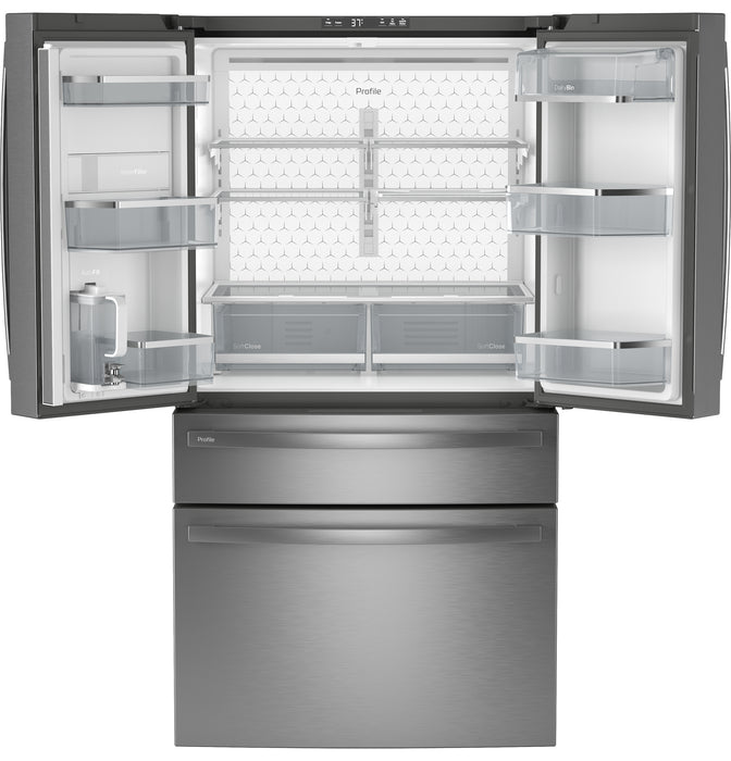 GE Profile™ ENERGY STAR® 28.7 Cu. Ft. Smart Fingerprint Resistant 4-Door French-Door Refrigerator With Dual-Dispense AutoFill Pitcher PGE29BYTFS - FAMSA Furniture (TX)