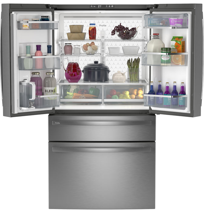 GE Profile™ ENERGY STAR® 28.7 Cu. Ft. Smart Fingerprint Resistant 4-Door French-Door Refrigerator With Dual-Dispense AutoFill Pitcher PGE29BYTFS - FAMSA Furniture (TX)