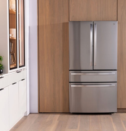 GE Profile™ ENERGY STAR® 28.7 Cu. Ft. Smart Fingerprint Resistant 4-Door French-Door Refrigerator With Dual-Dispense AutoFill Pitcher PGE29BYTFS - FAMSA Furniture (TX)