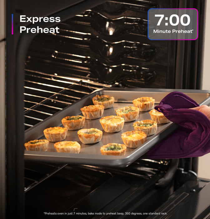 GE Profile™ 30” Smart Free-Standing Gas Convection Range with No Preheat Air Fry and EasyWash™ Oven Tray PGF700AYFS