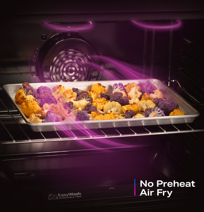 GE Profile™ ENERGY STAR® 30” Smart Free-Standing Electric Convection Range with No Preheat Air Fry and EasyWash™ Oven Tray PRF700AYFS