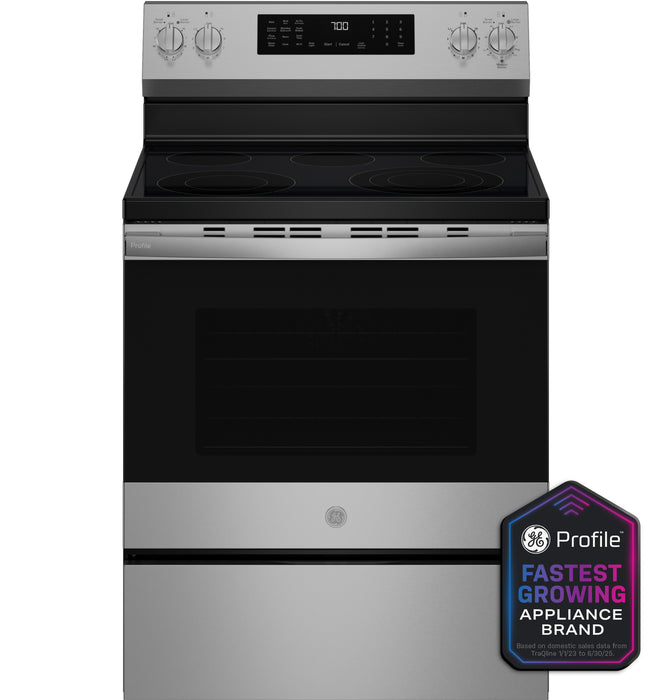 GE Profile™ ENERGY STAR® 30” Smart Free-Standing Electric Convection Range with No Preheat Air Fry and EasyWash™ Oven Tray PRF700AYFS