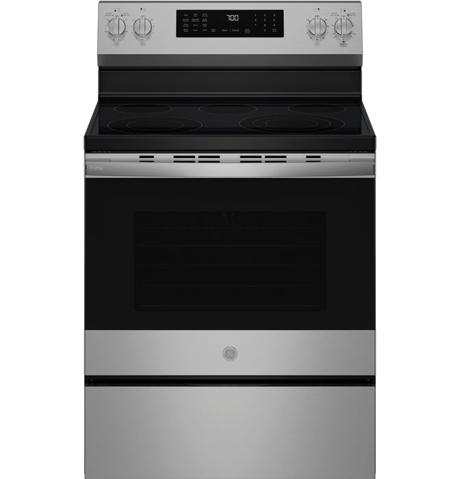 GE Profile™ ENERGY STAR® 30” Smart Free-Standing Electric Convection Range with No Preheat Air Fry and EasyWash™ Oven Tray PRF700AYFS
