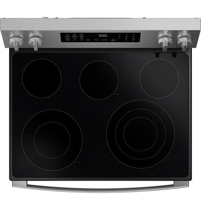 GE Profile™ ENERGY STAR® 30” Smart Free-Standing Electric Convection Range with No Preheat Air Fry and EasyWash™ Oven Tray PRF700AYFS