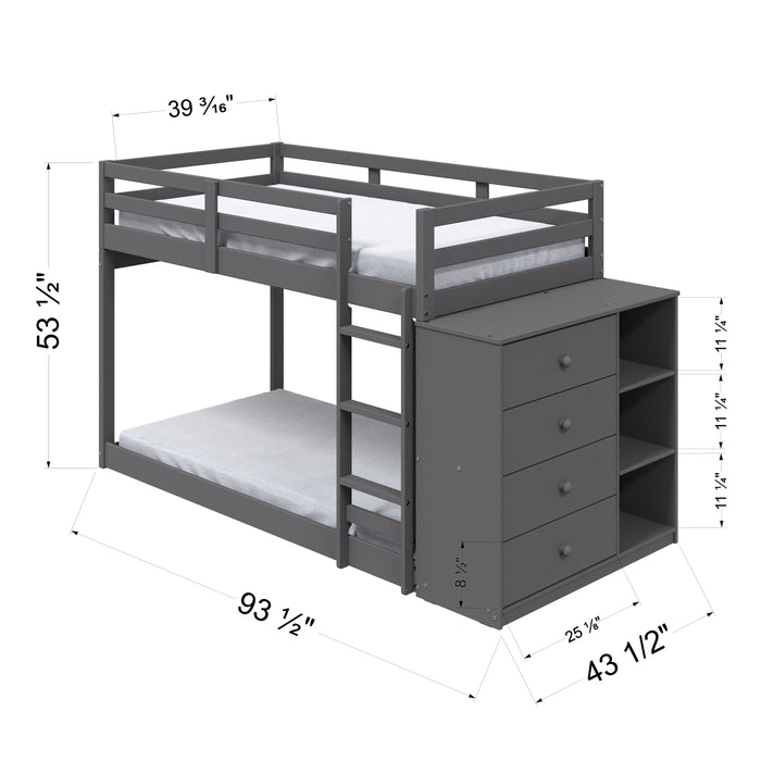 Gaston Bunk Bed (T/T) w/4 Drawers & 3 Compartments - Image 19
