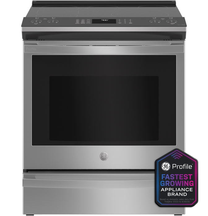 GE Profile™ 30" Smart Slide-In Electric Convection Fingerprint Resistant Range with No Preheat Air Fry PSS93YPFS