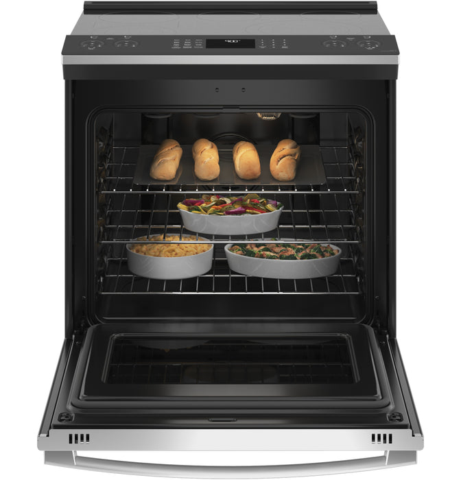 GE Profile™ 30" Smart Slide-In Electric Convection Fingerprint Resistant Range with No Preheat Air Fry PSS93YPFS