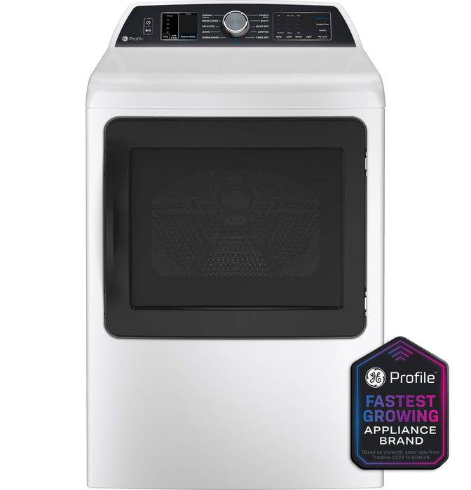 GE Profile™ ENERGY STAR® 7.4 cu. ft. Capacity Smart aluminized alloy drum Electric Dryer with Sanitize Cycle and Sensor Dry PTD70EBSTWS - FAMSA Furniture (TX)