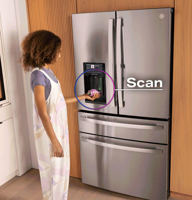 GE Profile™ ENERGY STAR® 27.9 Cu. Ft. Smart 4-Door French-Door Refrigerator with Kitchen Assistant™ PVD28HYYFS