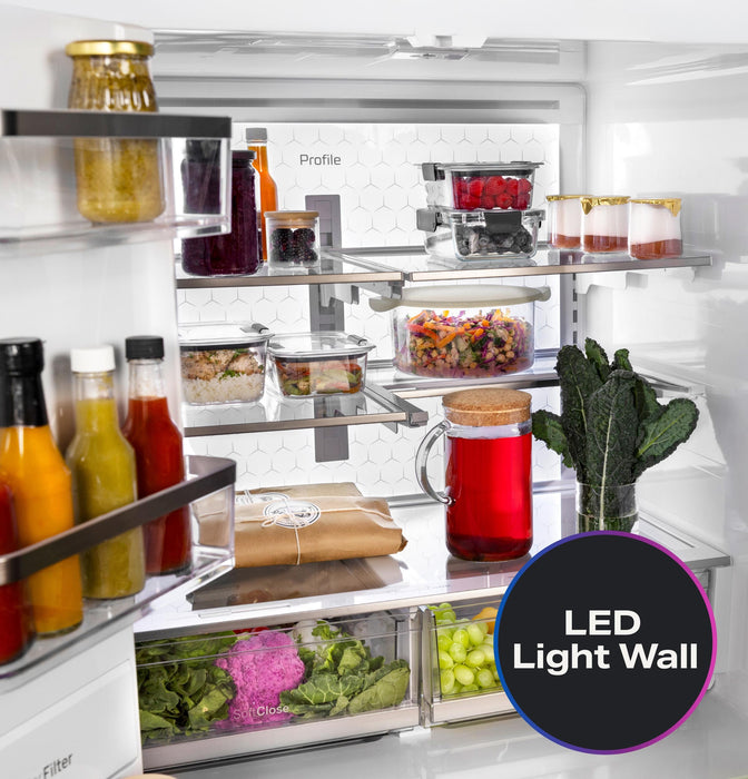 GE Profile™ ENERGY STAR® 27.9 Cu. Ft. Smart 4-Door French-Door Refrigerator with Kitchen Assistant™ PVD28HYYFS